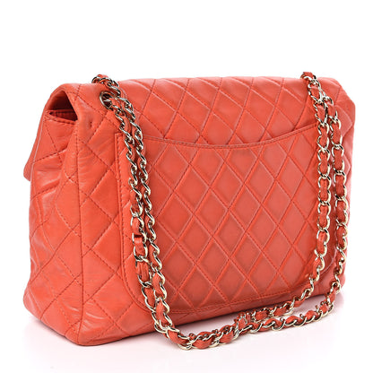 Chanel Lambskin Quilted XL Maxi Single Flap Red 3 of 16