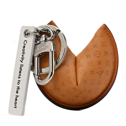 Louis Vuitton Calfskin Monogram Printed LV Fortune Cookie Bag Charm Key Holder Brown 1 of 5