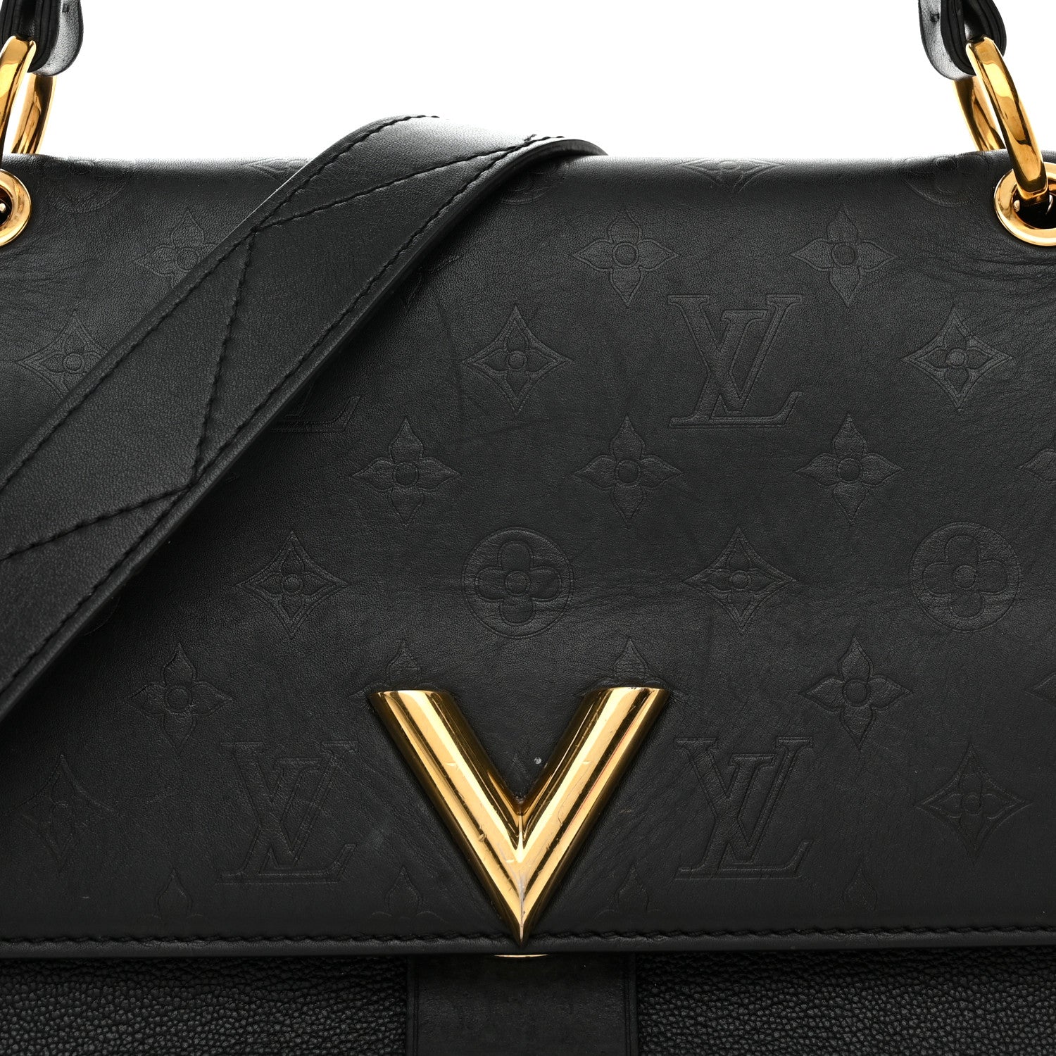 Louis Vuitton Calfskin Monogram Very One Handle Black 8 of 13