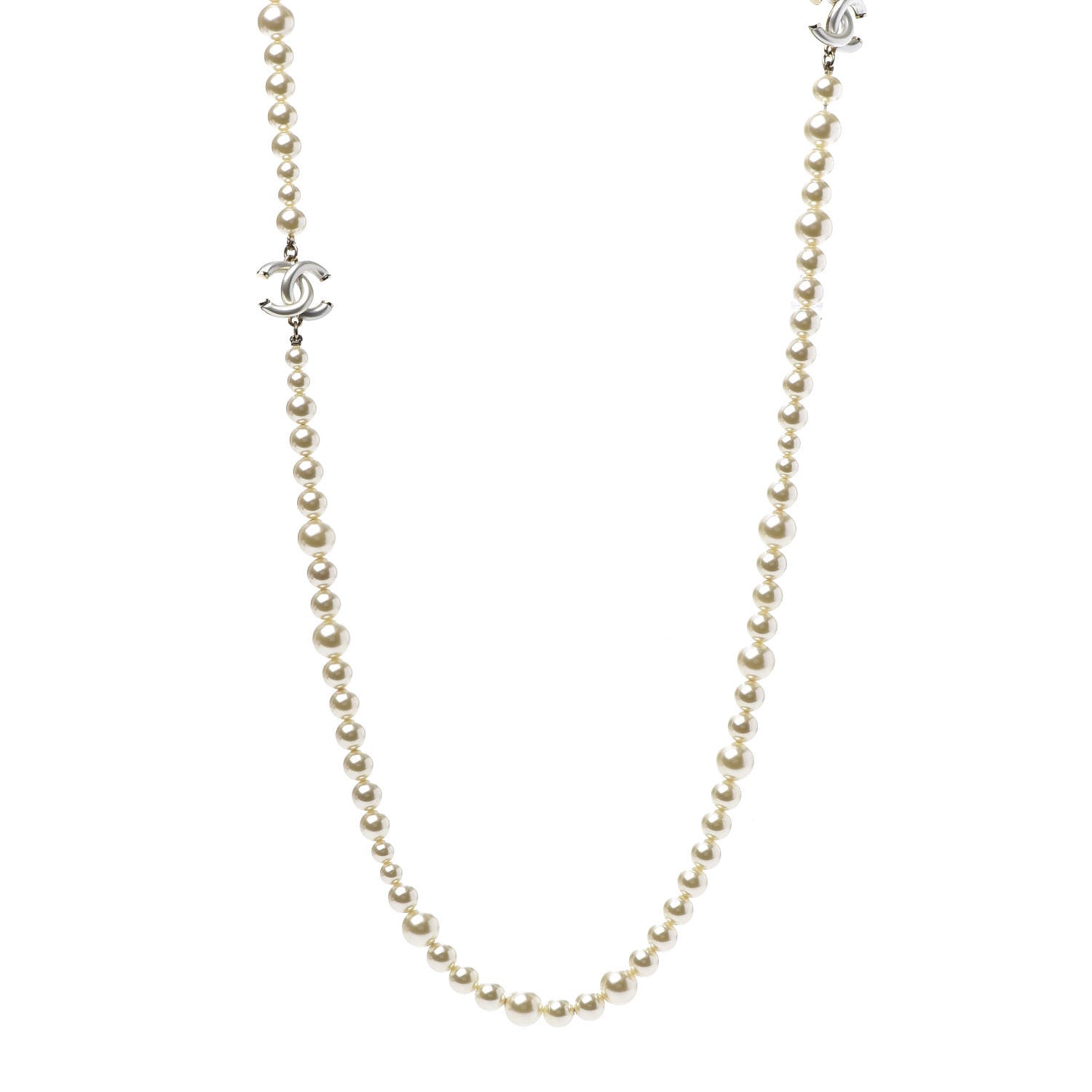 Chanel Pearl CC Long Necklace Gold 1 of 6