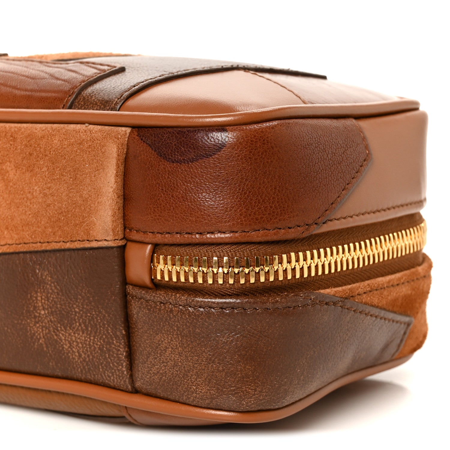 Miu Miu Nappa Patchwork Small Beau Top Handle Bag Cognac 9 of 9