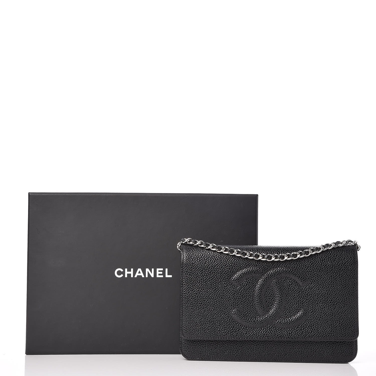 Chanel Caviar Timeless CC Wallet On Chain WOC Black 9 of 9
