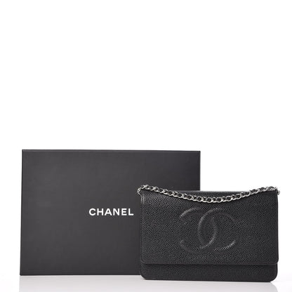 Chanel Caviar Timeless CC Wallet On Chain WOC Black 9 of 9