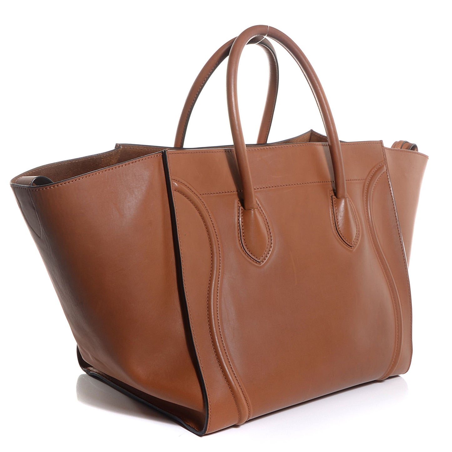 Natural Calfskin Large Phantom Luggage Tan