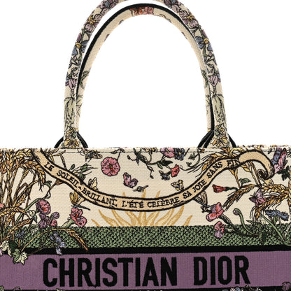 Christian Dior Canvas Embroidered Medium 4 Saisons Hiver Soleil Book Tote Lilac Multicolor 7 of 9