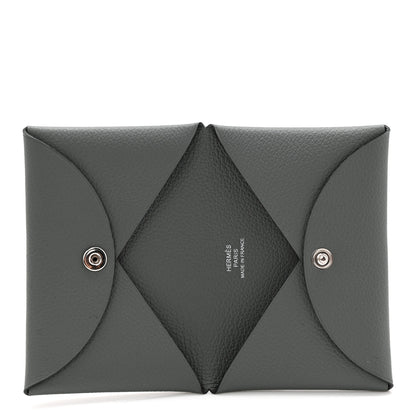 Hermes Evercolor Calvi Card Case Vert Amande 5 of 8