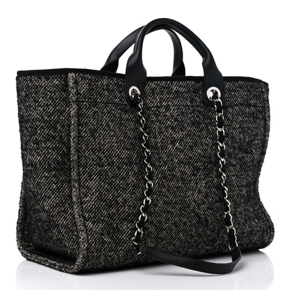 Chanel Mixed Fibers Calfskin Medium Deauville Tote Black 3 of 9
