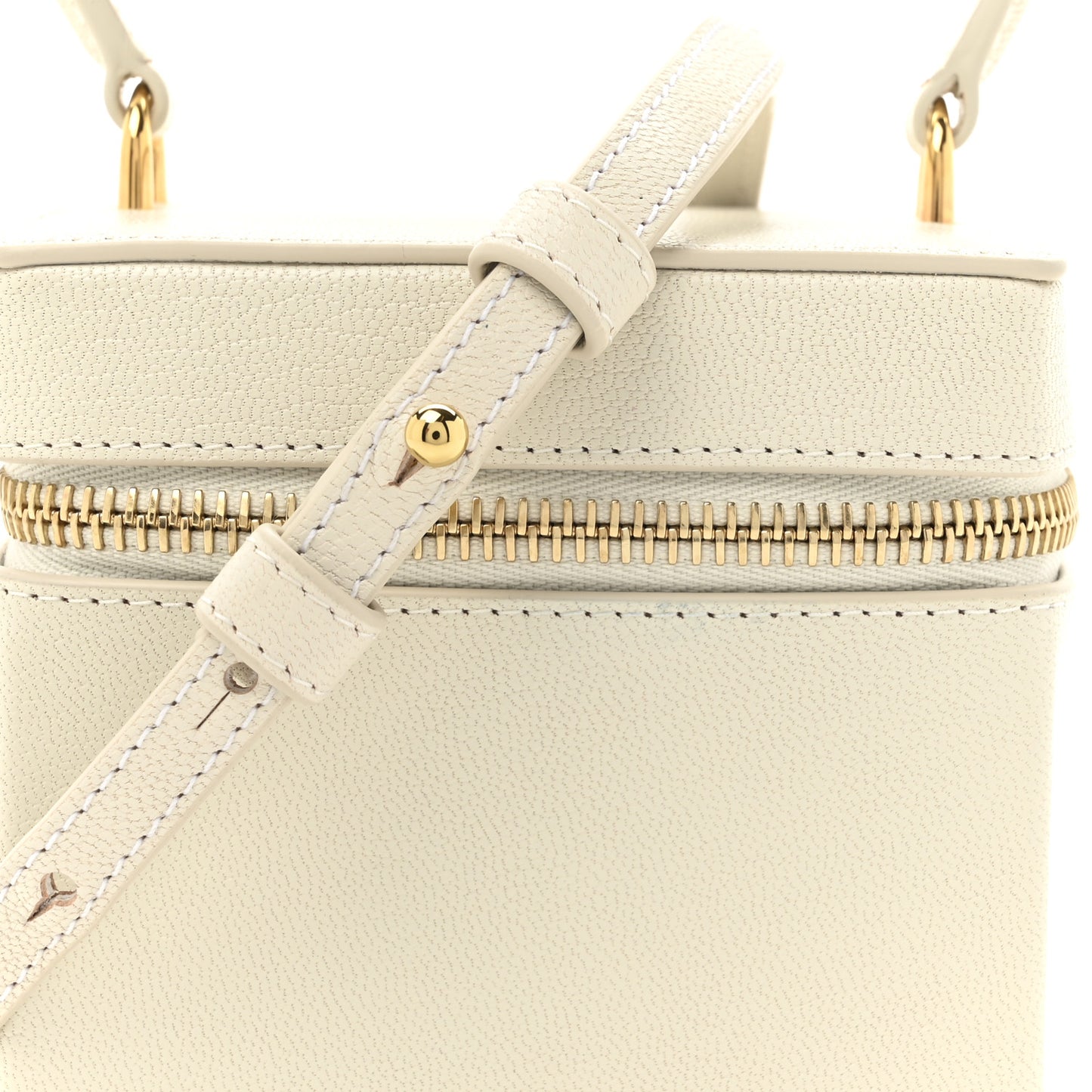 Shiny Goatskin Cub Vanity Bag Ivorie