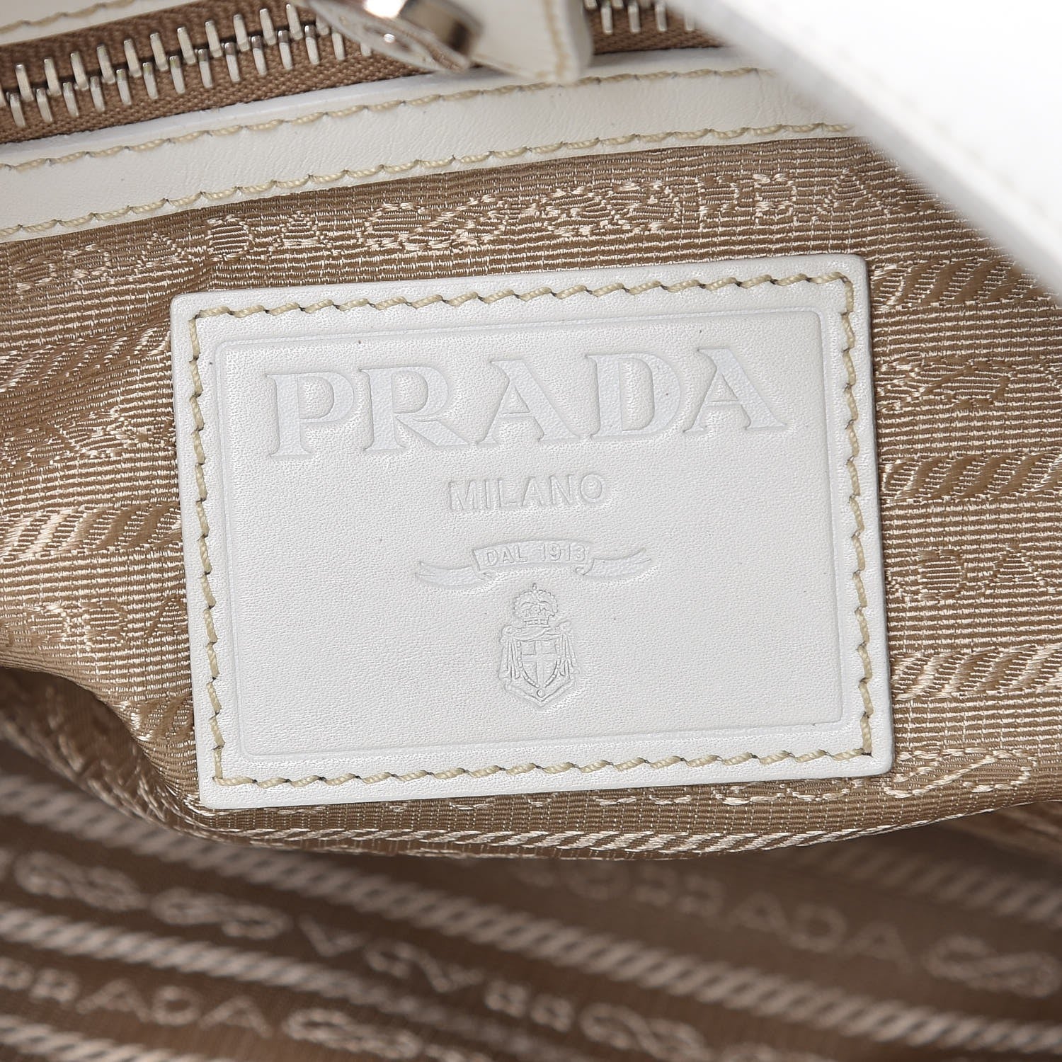 Prada Jacquard Logo Hobo White 6 of 7