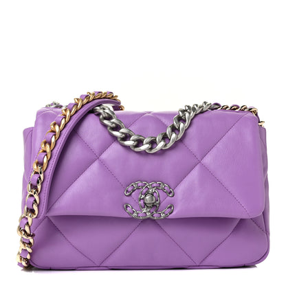 Chanel Lambskin Quilted Medium Chanel 19 Flap Light Purple 1 of 10