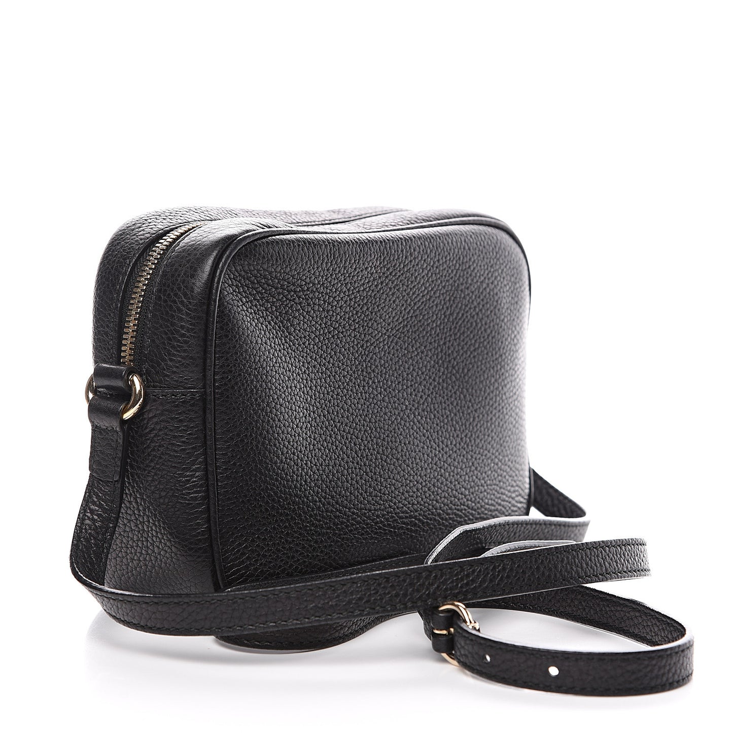 Pebbled Calfskin Small Soho Disco Bag Black