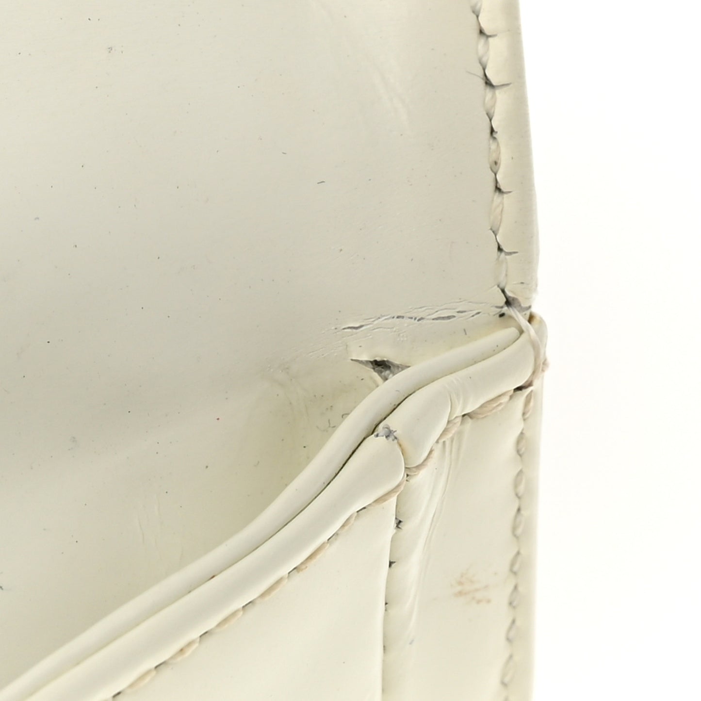 Glazed Calfskin Large Boy Reverso Flap White