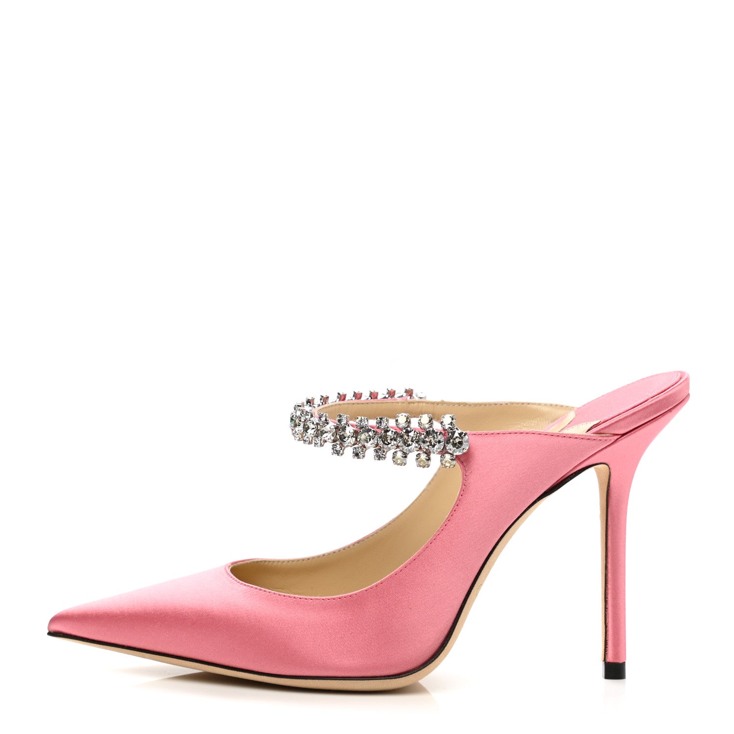 Jimmy Choo Satin Crystal Bing 100 Pumps 37 Rose 1 of 8