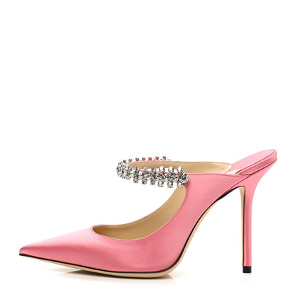 Jimmy Choo Satin Crystal Bing 100 Pumps 37 Rose 1 of 8