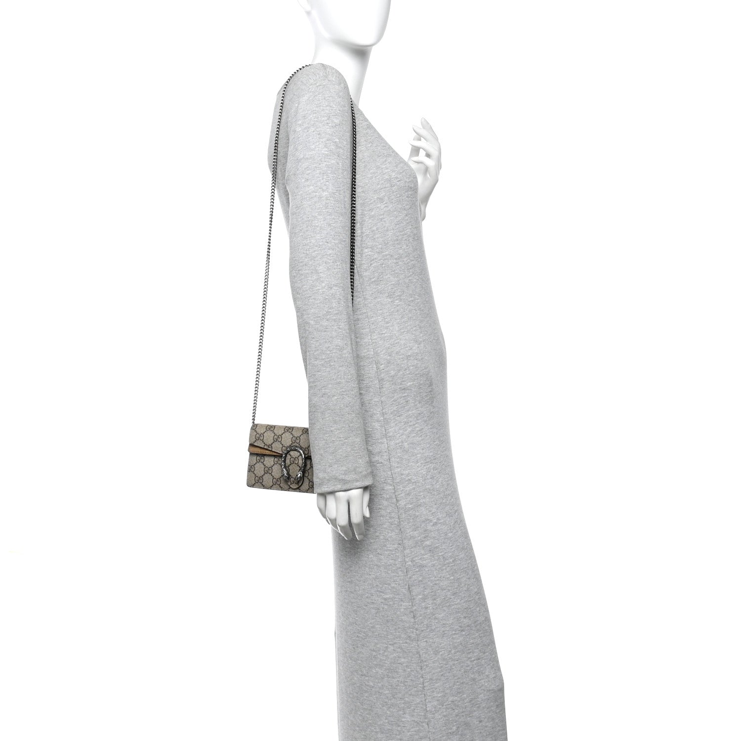 Gucci GG Supreme Monogram Super Mini Dionysus Shoulder Bag Taupe 2 of 9