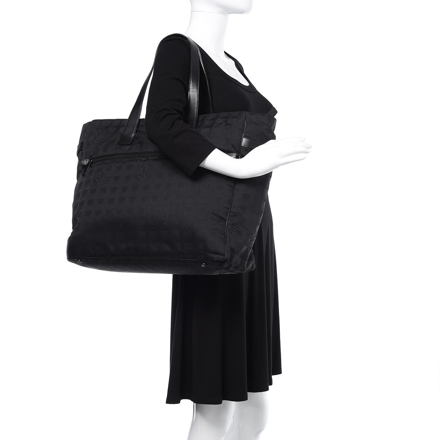 Chanel Nylon Large Travel Tote Black 2 of 13