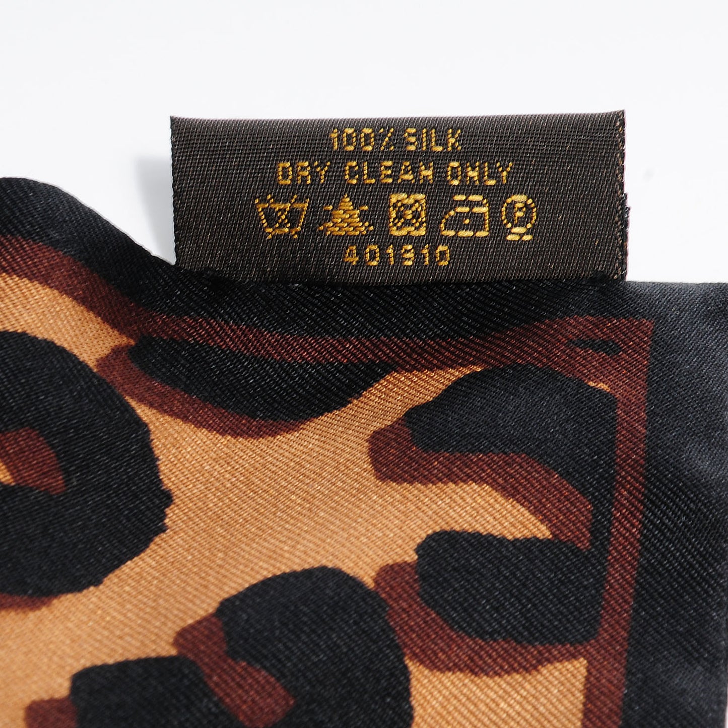 Silk Leopard Bandeau Scarf Marron