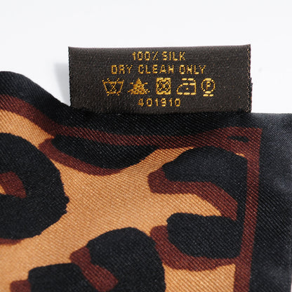 Louis Vuitton Silk Leopard Bandeau Scarf Marron 5 of 6