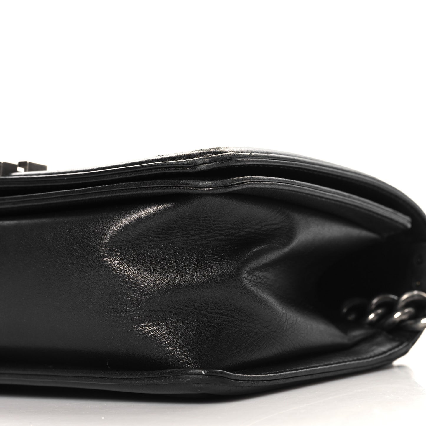 Metallic Calfskin Quilted Medium Boy Flap Black Black