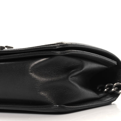 Chanel Metallic Calfskin Quilted Medium Boy Flap Black Black 10 of 12