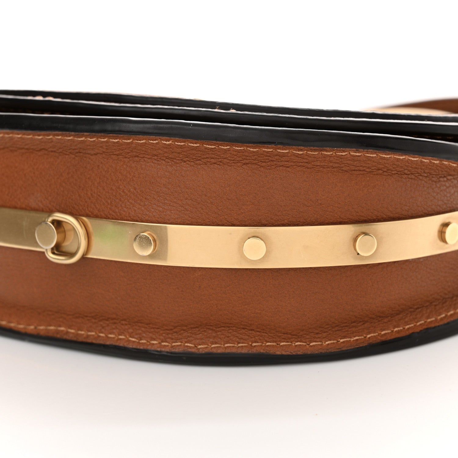 Chloe Calfskin Small Nile Bracelet Minaudiere Bag Caramel 9 of 12