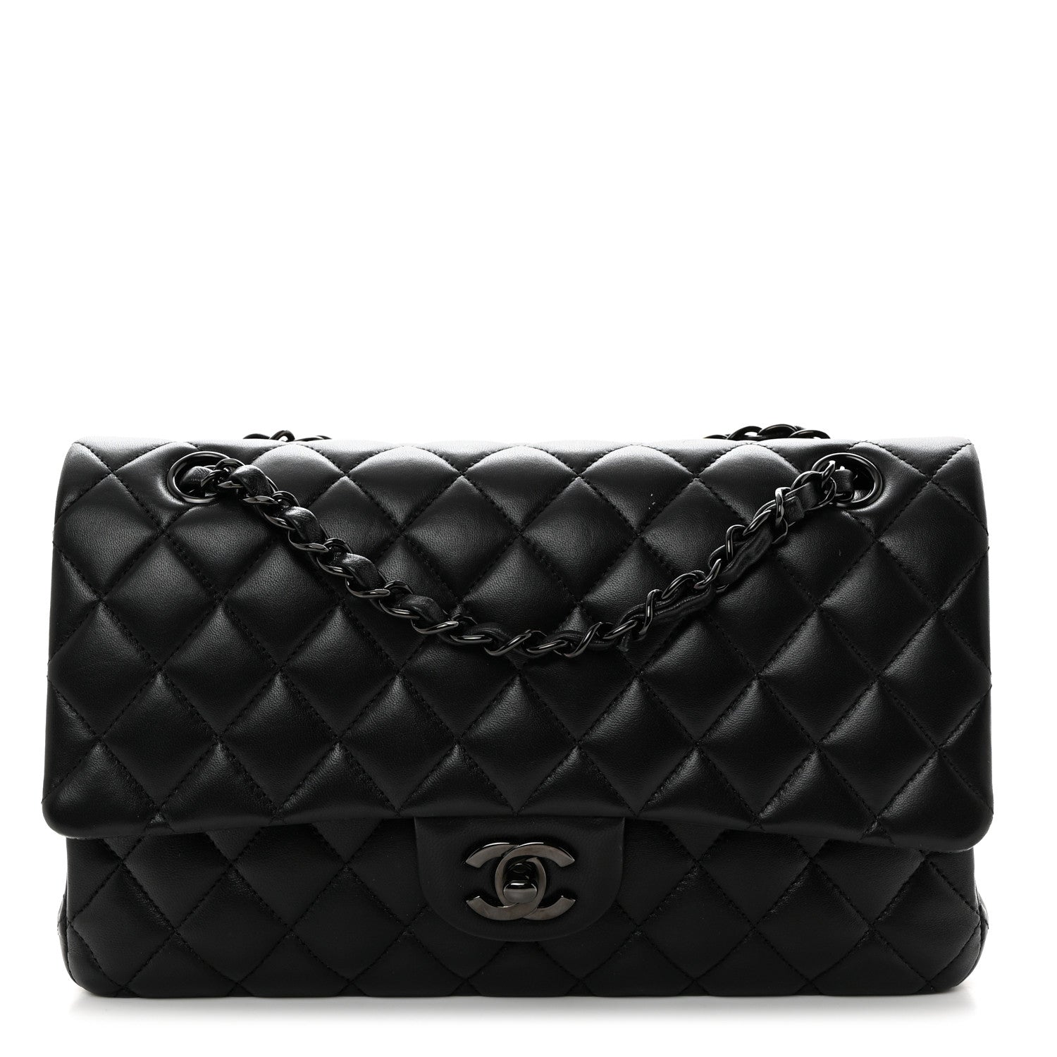Chanel Lambskin Quilted Medium Double Flap So Black 1 of 10