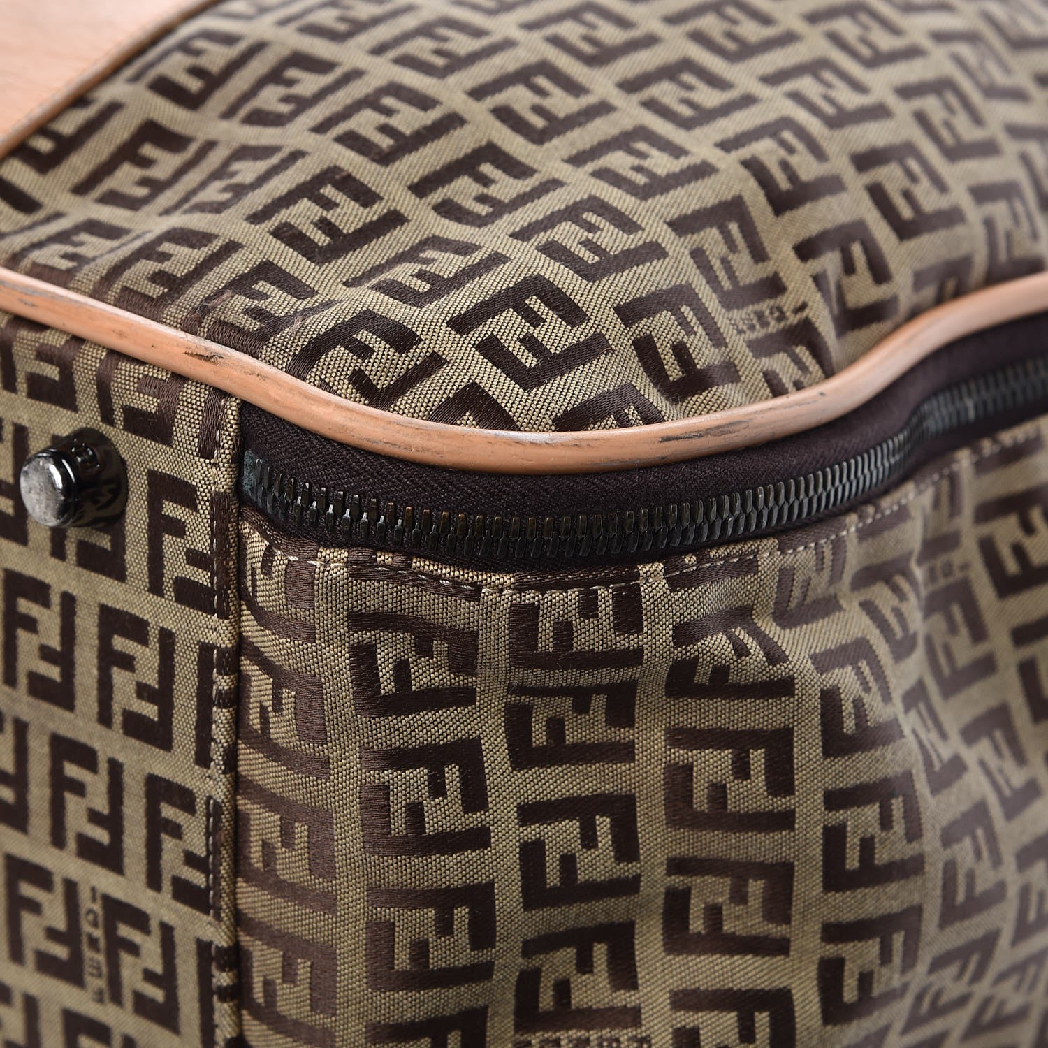 Fendi Zucchino Large Travel Bag Tan 9 of 14