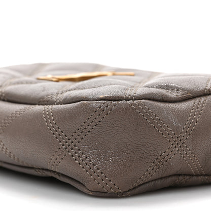 Saint Laurent Grained Lambskin Quilted Mini Becky Double Zip Bag Taupe 8 of 8