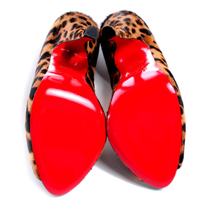 Christian Louboutin Calf Hair Leopard Print Maryl 120 Pumps 37.5 4 of 6