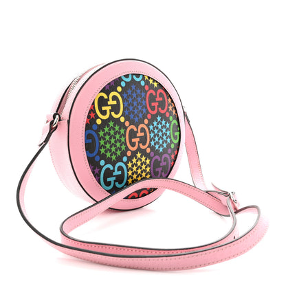 Gucci GG Supreme Monogram Psychedelic Round Shoulder Bag Black Multicolor Sugar Pink 3 of 14