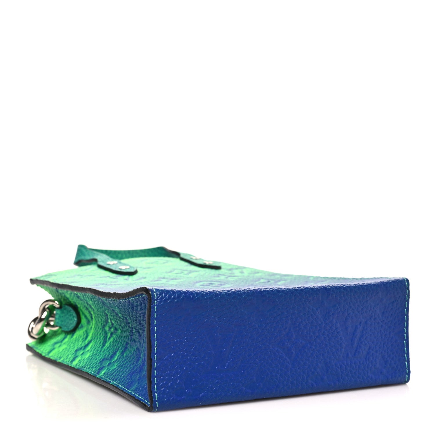 Louis Vuitton Taurillon Illusion Sac Plat XS Bleu Vert 4 of 9
