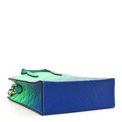 Louis Vuitton Taurillon Illusion Sac Plat XS Bleu Vert 4 of 9