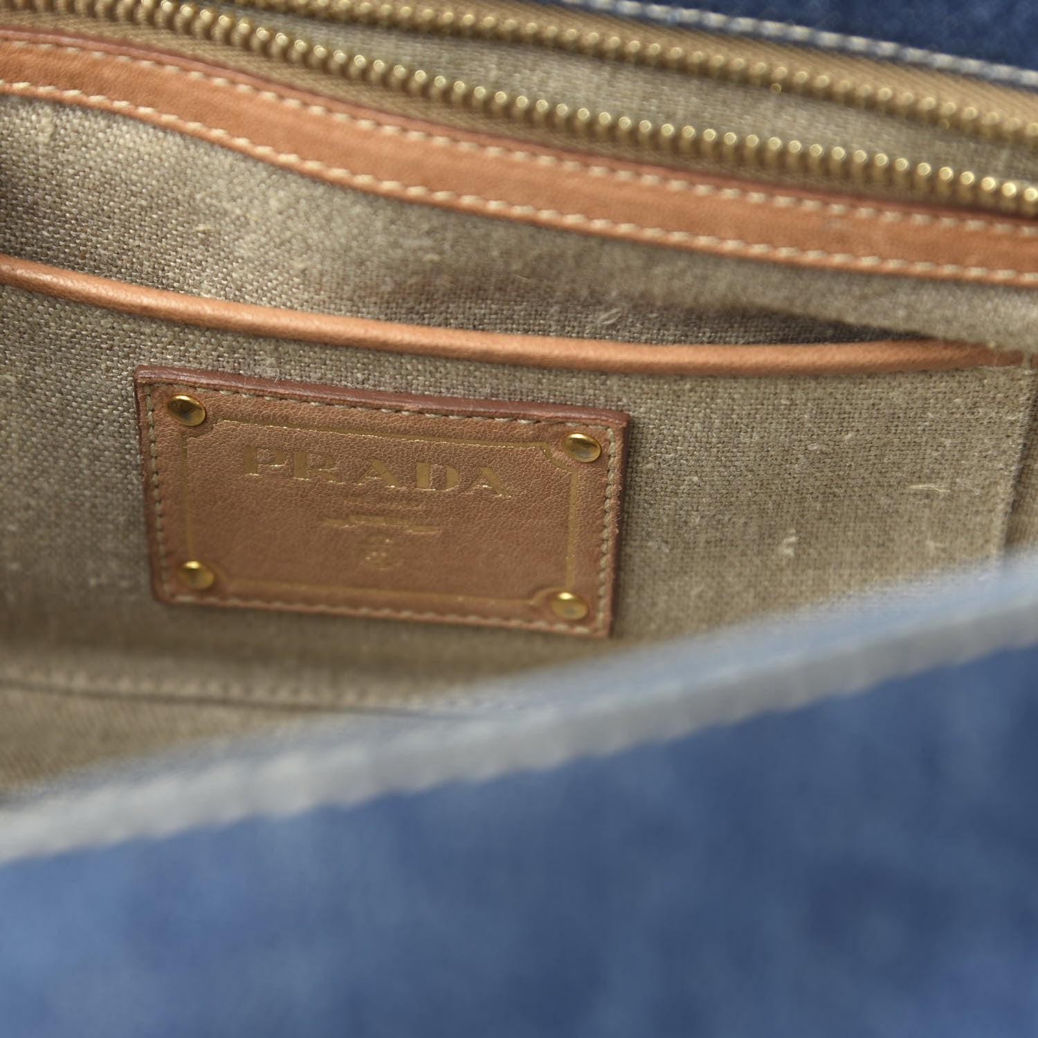 Prada Denim Shoulder Bag Avio 8 of 9
