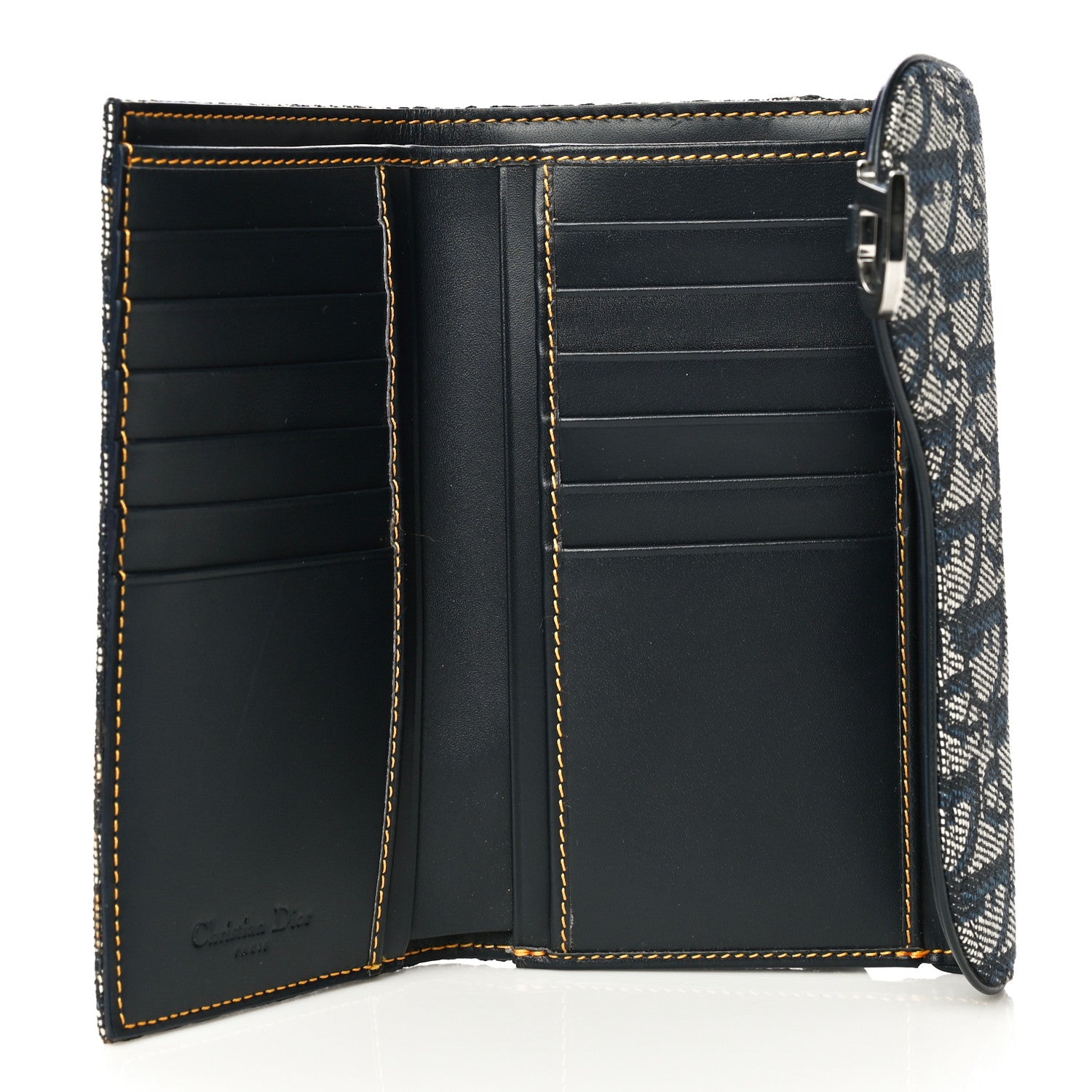 Christian Dior Monogram Saddle Wallet Navy 5 of 13