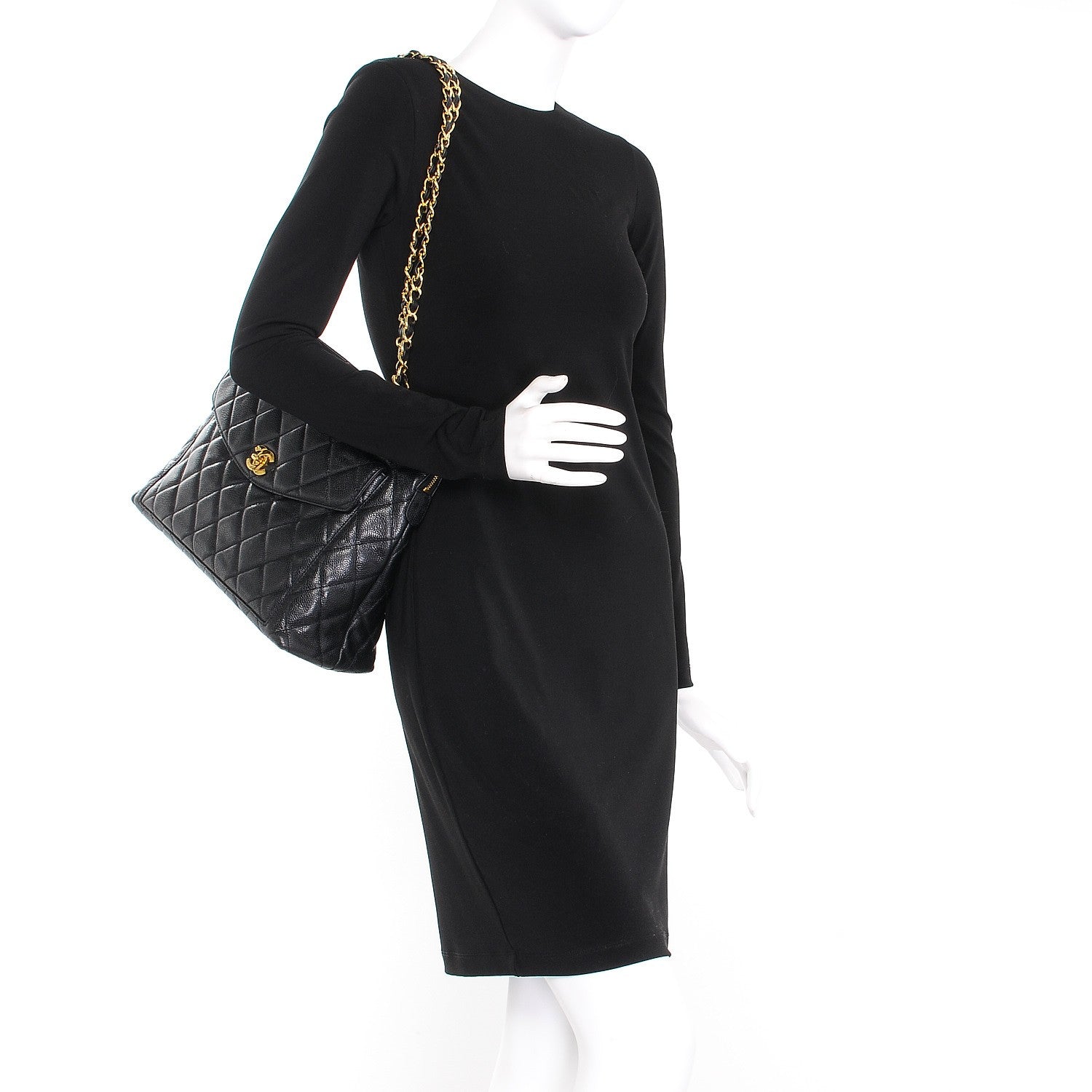 Chanel Caviar Quilted Flap Shoulder Bag Black 2 of 7