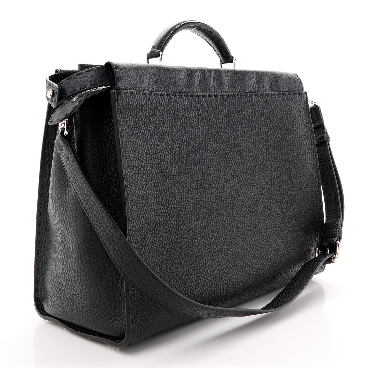 Cuoio Romano Selleria Monster Eyes Inlay Mens Large Peekaboo Iconic Essential Satchel Black Sunflower