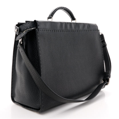 Fendi Cuoio Romano Selleria Monster Eyes Inlay Mens Large Peekaboo Iconic Essential Satchel Black Sunflower 3 of 10