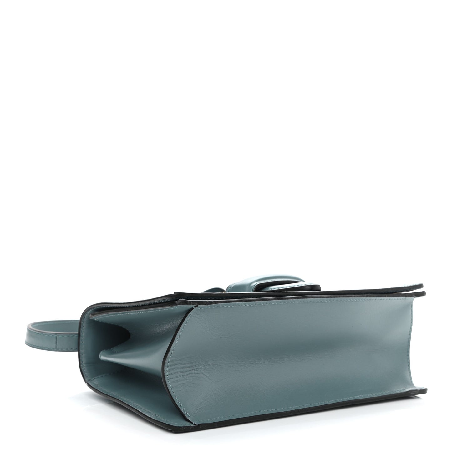 Calfskin Small Barcelona Shoulder Bag Stone Blue