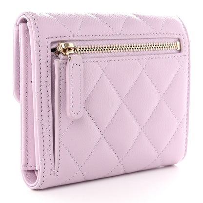 Chanel Caviar Quilted Compact Flap Wallet Light Purple 3 of 10