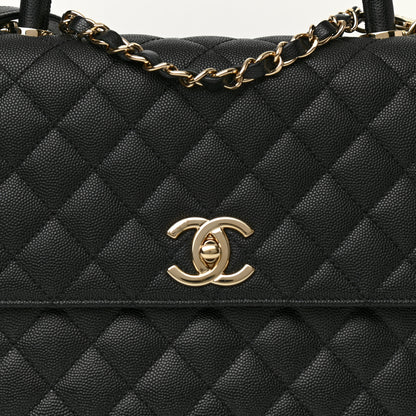 Chanel Caviar Quilted Medium Coco Handle Flap Black 8 of 11