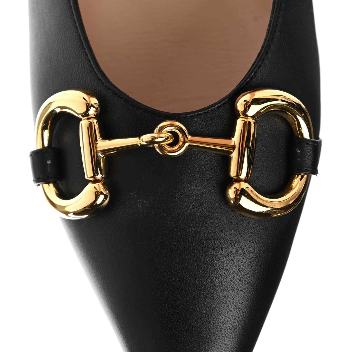 Nappa Deva Horsebit Chain Embellished Flats 39.5 Black