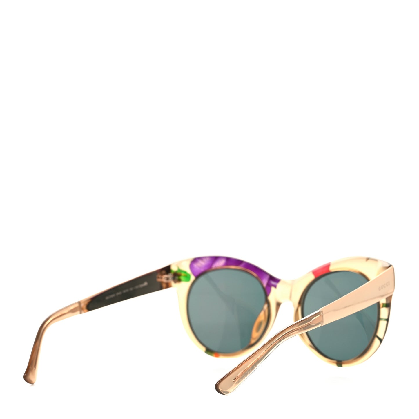Acetate Floral Fabric Embedded Cat Eye Sunglasses GG 3740/S Beige
