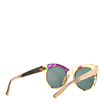 Gucci Acetate Floral Fabric Embedded Cat Eye Sunglasses GG 3740/S Beige 4 of 7