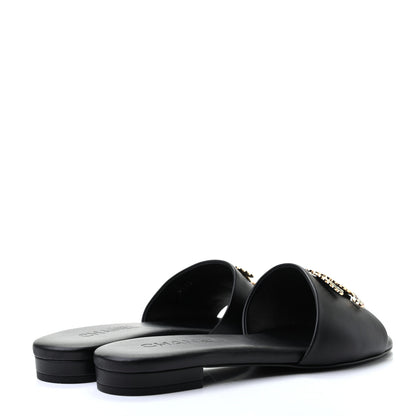 Chanel Lambskin Enamel CC Mules 36.5 Black 4 of 9