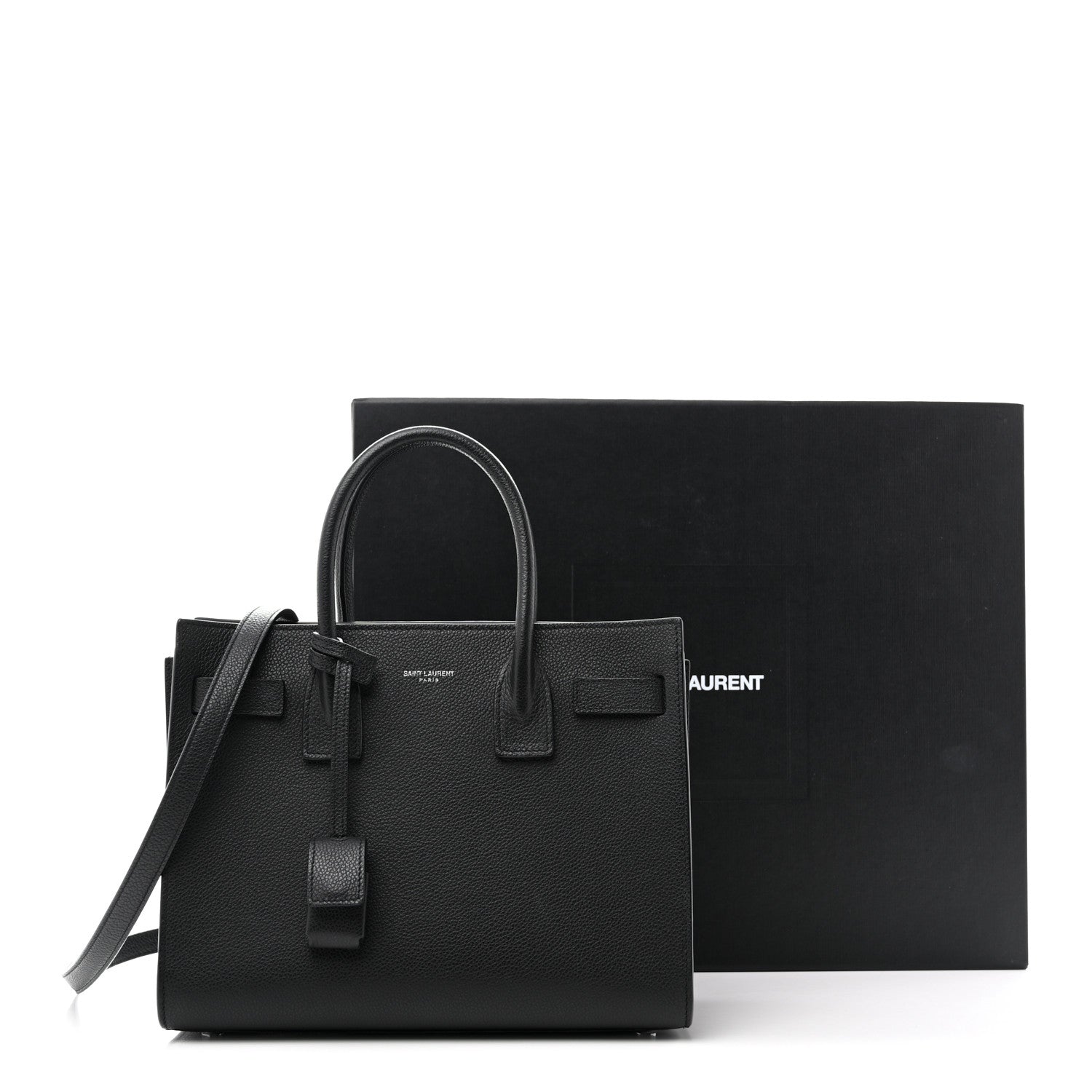 Saint Laurent Grained Calfskin Baby Sac De Jour Black 11 of 11