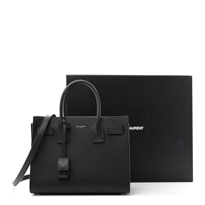 Saint Laurent Grained Calfskin Baby Sac De Jour Black 11 of 11