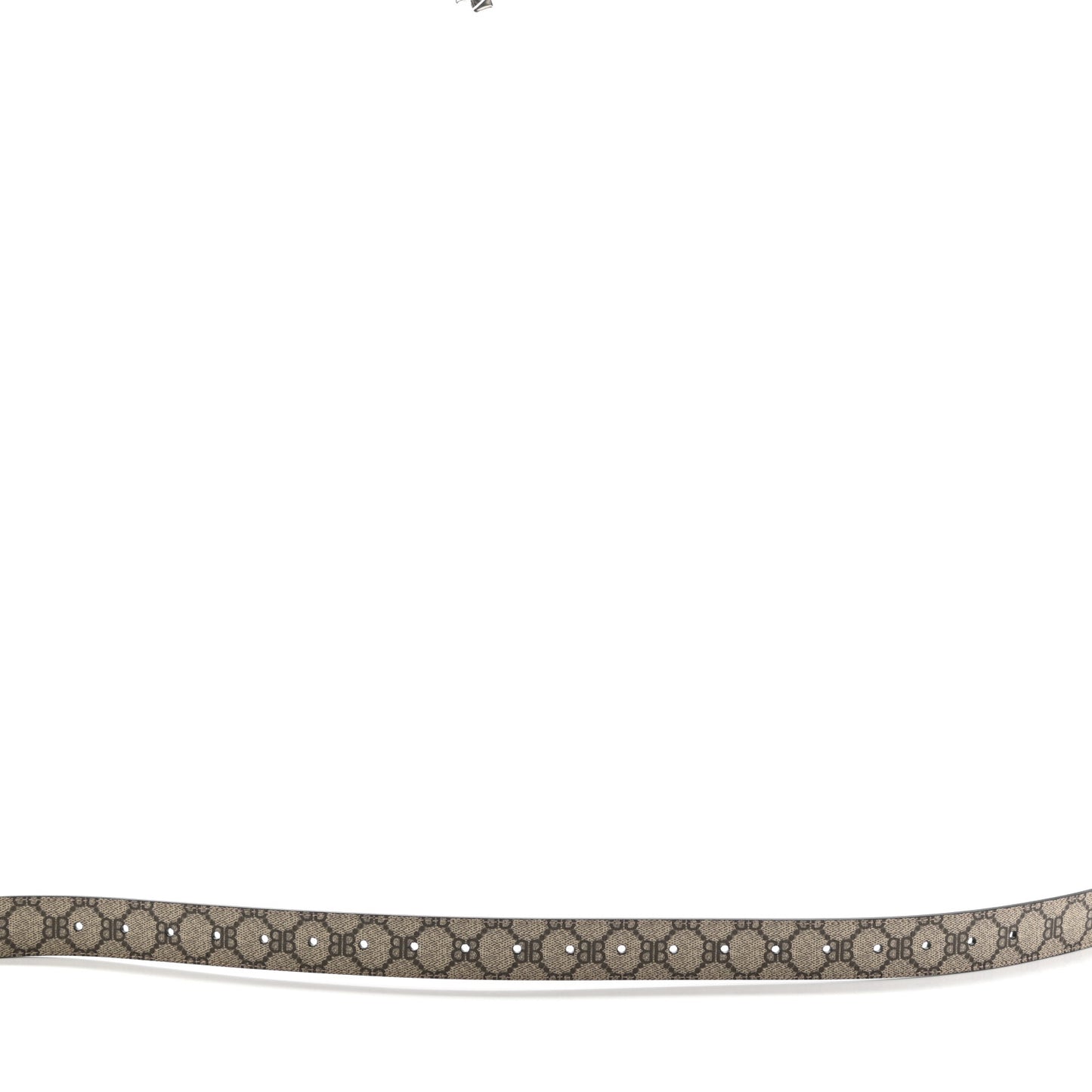X BALENCIAGA BB Supreme Monogram Belt 85 34 Beige Ebony