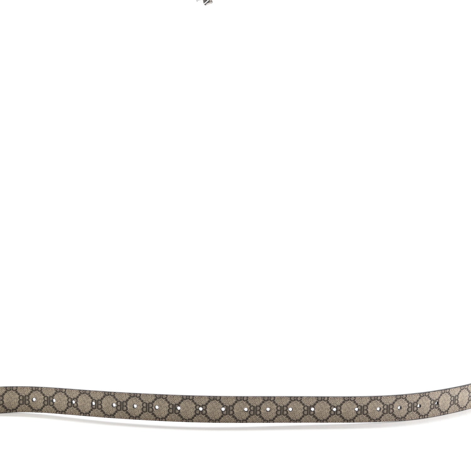 Gucci X BALENCIAGA BB Supreme Monogram Belt 85 34 Beige Ebony 5 of 5