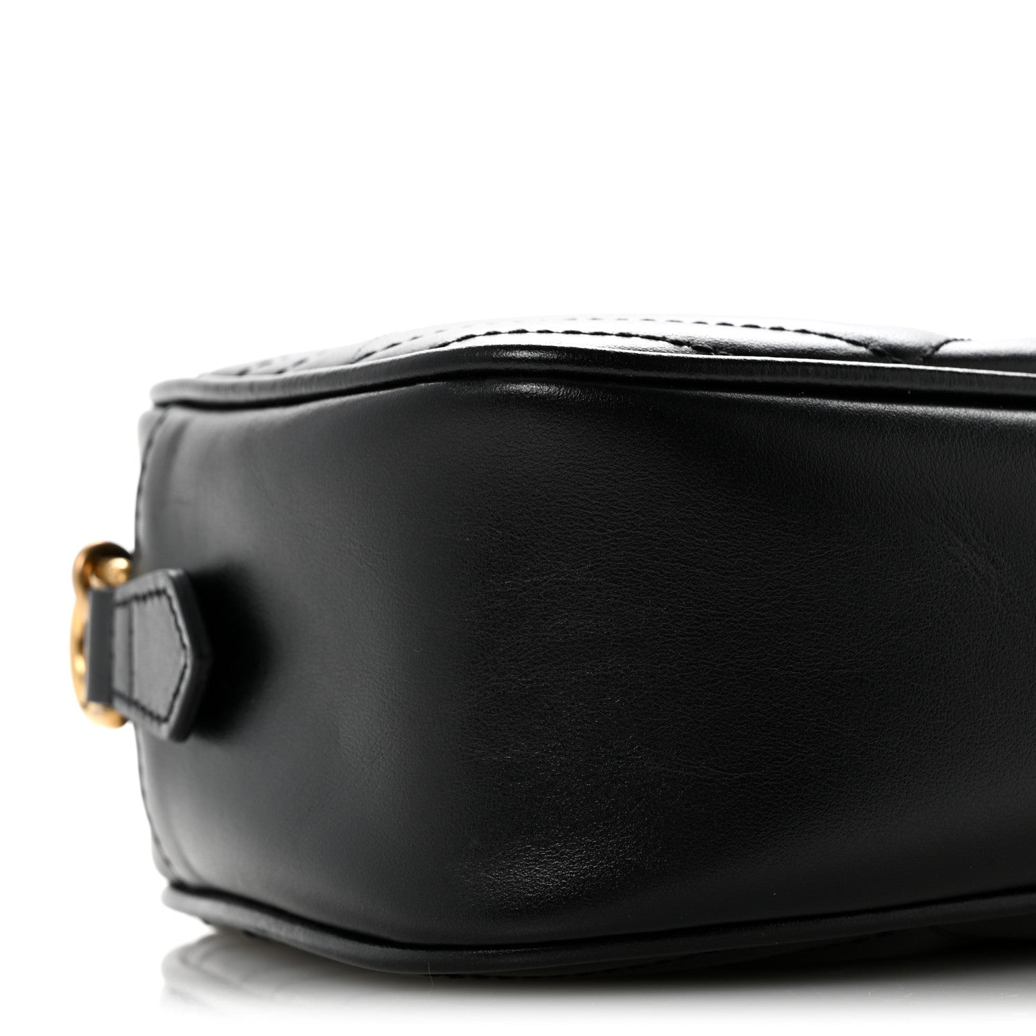 Gucci Calfskin Matelasse Small GG Marmont Chain Shoulder Bag Black 9 of 11