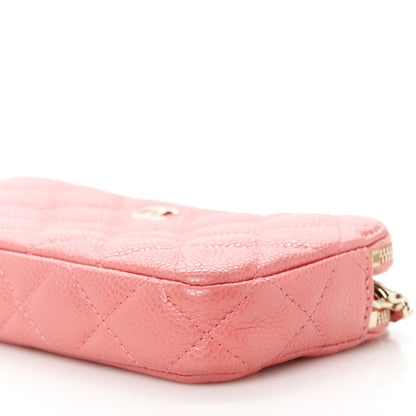 Chanel Iridescent Caviar Quilted Small Clutch With Chain Pink 12 of 13